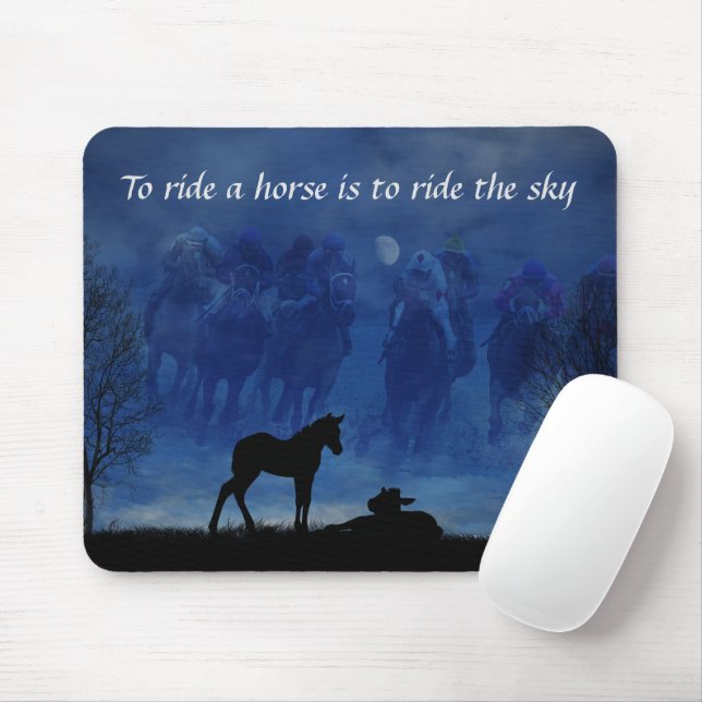 Two Thoroughbred Racehorse Foals Mouse Pad (With Mouse)