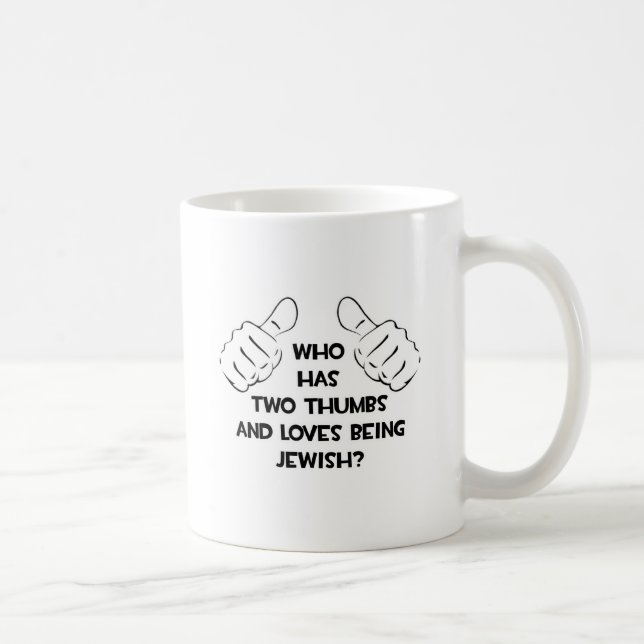 Two Thumbs .. Jewish Coffee Mug (Right)