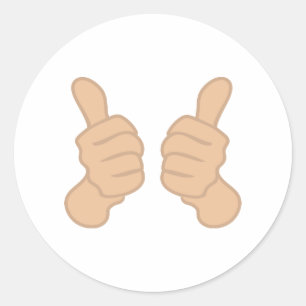 Two Thumbs Up Classic Round Sticker