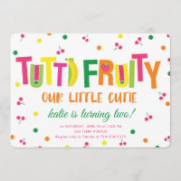 Two-Ti Fruiti Second Birthday Party Invitation