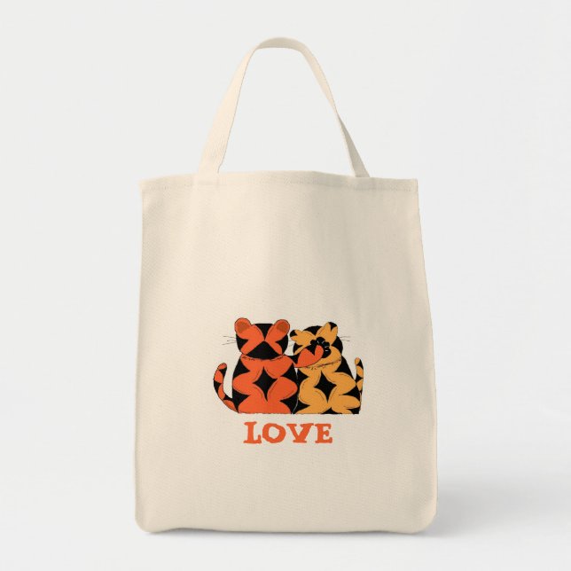 Two Tigers -  Love Tote Bag (Front)