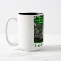 two tone 15 oz mug.  happy st. patrick's day.  iri