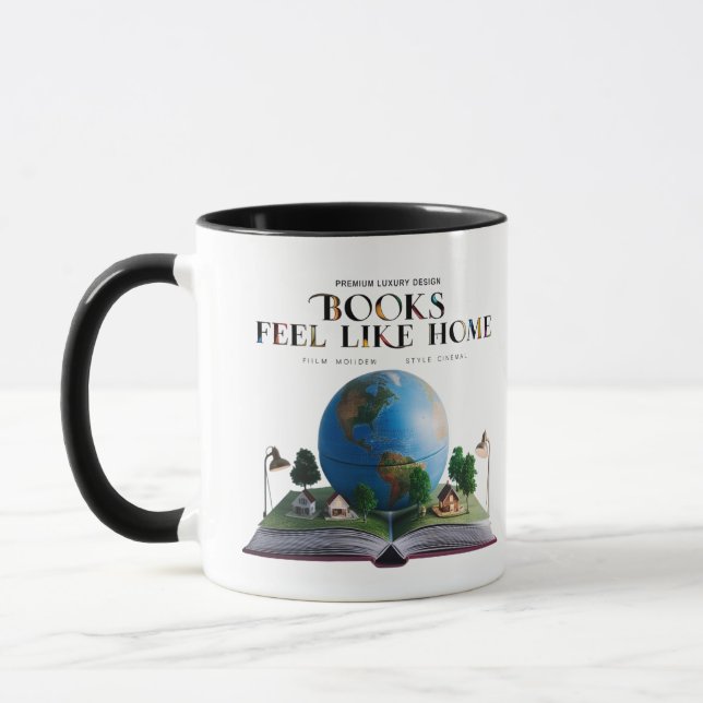 Two-Tone Aesthetic Reading Gift for Bookworms Mug (Left)