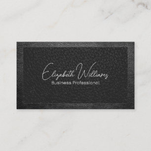 Two Tone Black Leather Texture Business Card