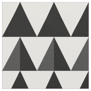 Two Tone Black + White Triangles Fabric