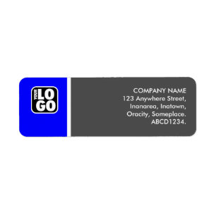Two Tone - Blue and Grey Return Address Label