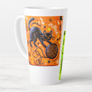 Two-Tone Cat Latte Mug