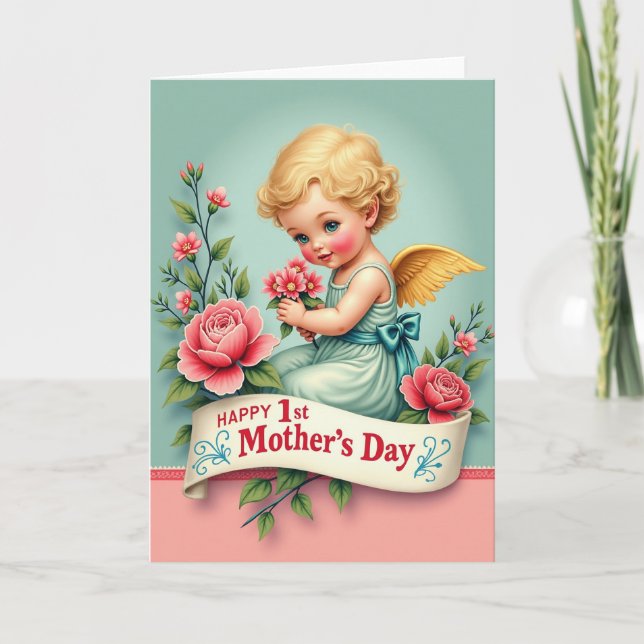 Two Tone Cherub Baby Card (Front)