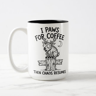 Two-Tone Coffee Mug Startled Deer Surprise