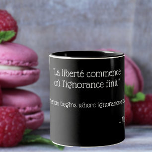 Two-Tone Coffee Mug – Victor Hugo Quote in French