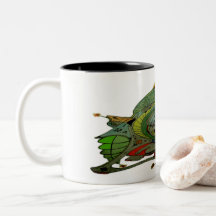 Two Tone Coffee Mug With Spaceship Art 1 B.1