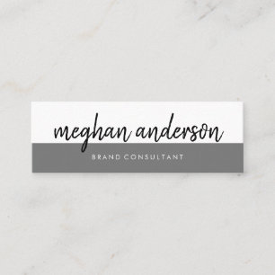 Two Tone Colour Block Black Signature Mini Business Card