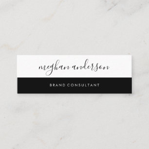 Two Tone Colour Block Black Signature Mini Business Card