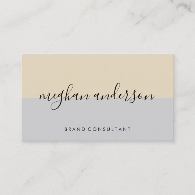 Two Tone Colour Block Signature Business Card (Front)