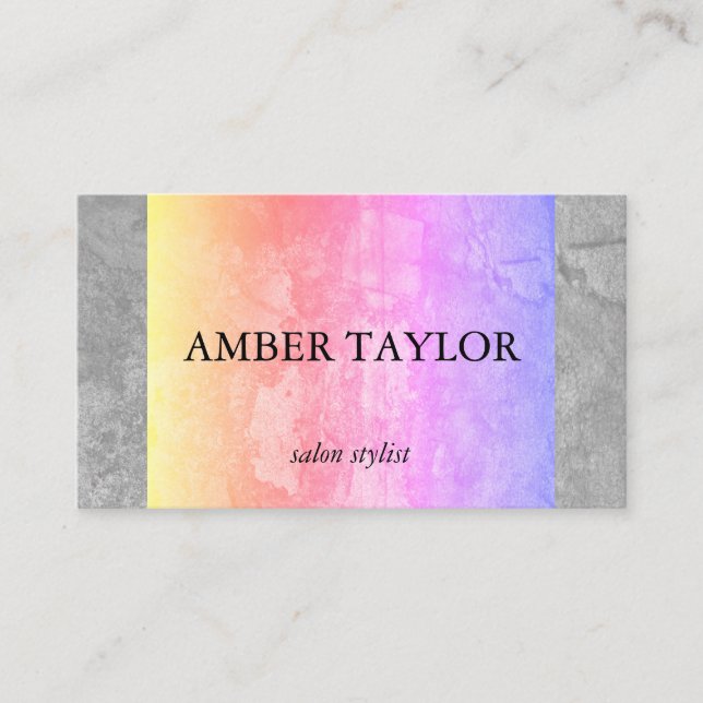 Two Tone Colourful Grunge Texture Business Card (Front)