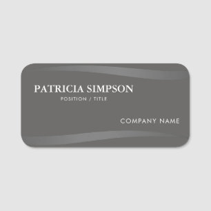 Two Tone Dark Deep Grey: Modern and Professional Name Tag