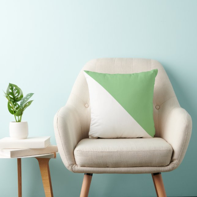 Two Tone Diagonal Sage Throw Pillow (Chair)