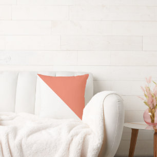 Two Tone Diagonal Salmon Throw Pillow