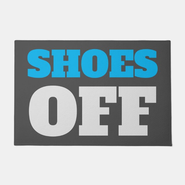 Two Tone Doormat - SHOE'S OFF (Front)