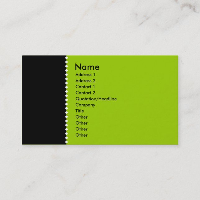Two Tone - Dotted Line Business Card (Front)