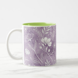 Two-Tone Dreamy Floral Mug