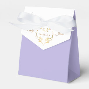Two Tone Favour Box-Fancy Gold Heart Favour Box