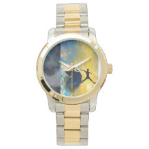 Two-Tone Gold and Silver Quantum Jumps Wristwatch