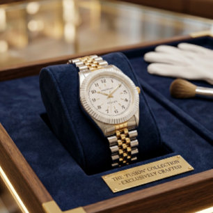 Two-Tone Gold & Silver Watch   Fluted Bezel