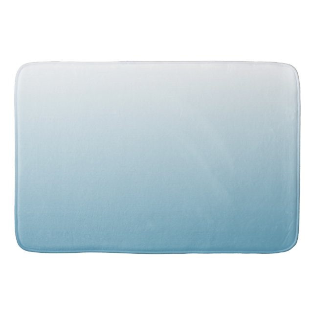 Two-tone gradient ombre angel blue bath mat (Front)