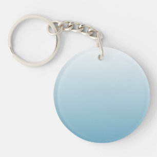 Two-tone gradient ombre angel blue key ring