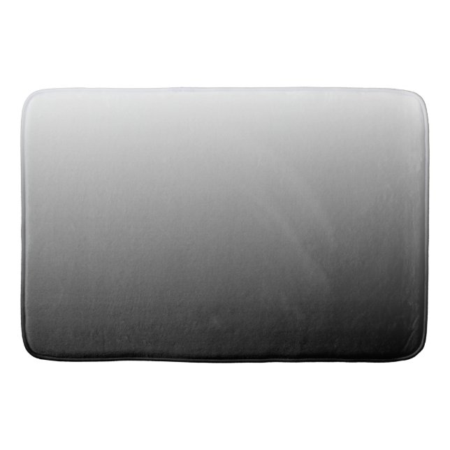 Two-tone gradient ombre black shades of grey bath mat (Front)