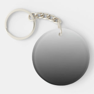 Two-tone gradient ombre black shades of grey key ring