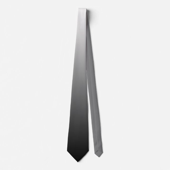 Two-tone gradient ombre black shades of grey tie (Front)