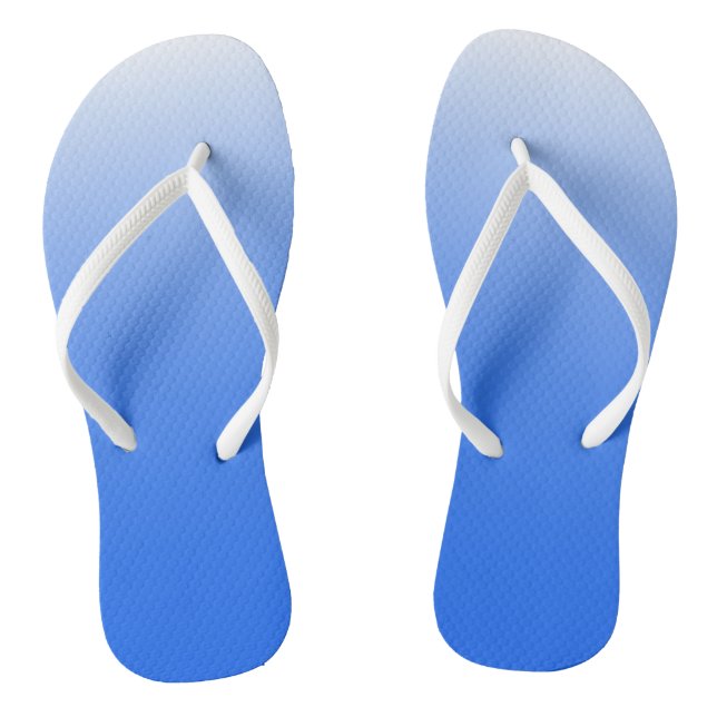 Two-tone gradient ombre electric blue thongs (Footbed)