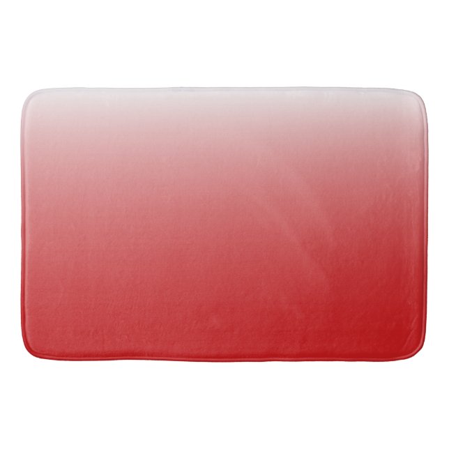Two-tone gradient ombre fiery red bath mat (Front)
