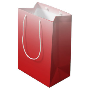 Two-tone gradient ombre fiery red medium gift bag