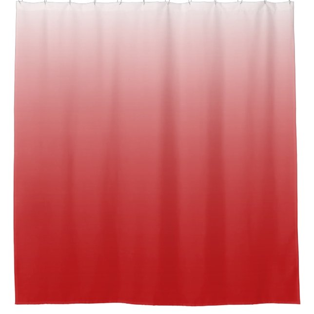 Two-tone gradient ombre fiery red shower curtain (Front)