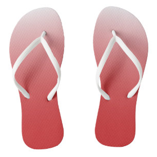 Two-tone gradient ombre fiery red thongs
