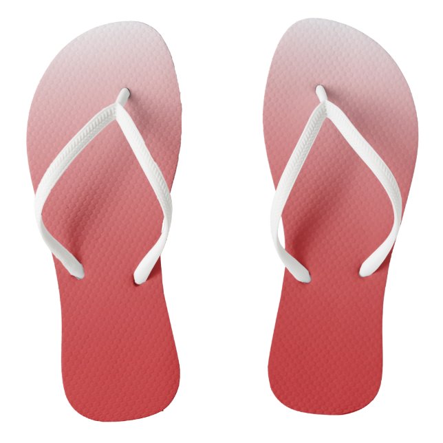 Two-tone gradient ombre fiery red thongs (Footbed)