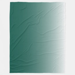 Two-tone gradient ombre green fleece blanket