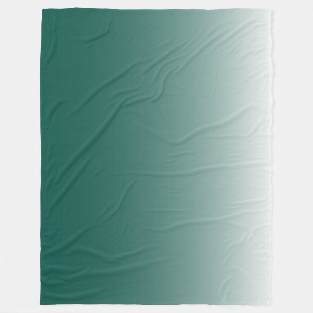 Two-tone gradient ombre green fleece blanket (Front)