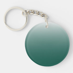 Two-tone gradient ombre green key ring