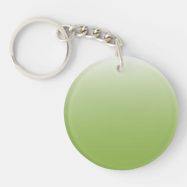 Two-tone gradient ombre greenery green key ring (Front)