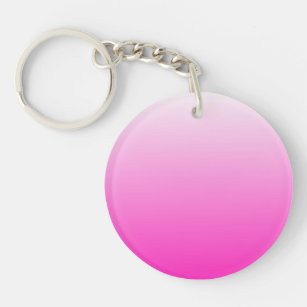 Two-tone gradient ombre hot pink key ring