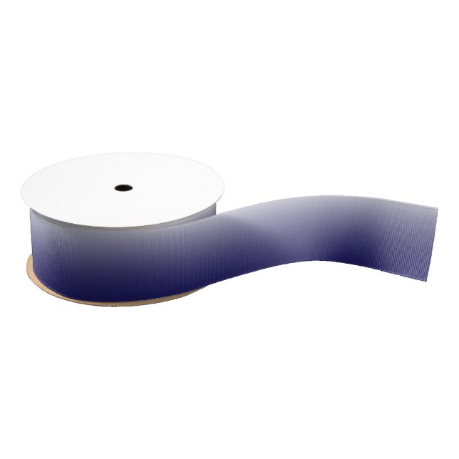 Two-tone gradient ombre navy blue grosgrain ribbon (Spool)
