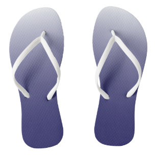Two-tone gradient ombre navy blue thongs