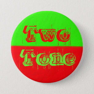 Two Tone - Green and Red 7.5 Cm Round Badge