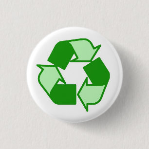 Two Tone Green on White Recycle button
