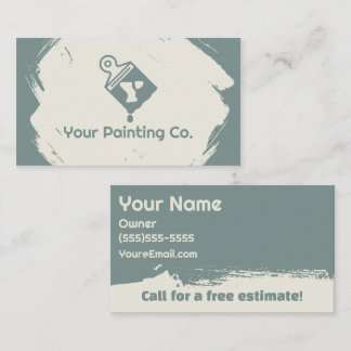 Two Tone Green Painting Company Business Card