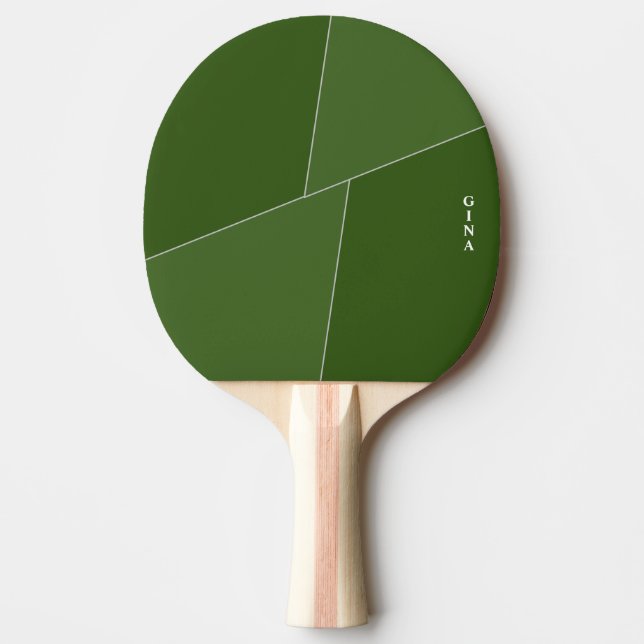 Two Tone Green Ping Pong Paddle Personalised (Front)